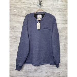 Cloudveil Sweater Mens 2XL Midnight Heather Thermal Henley Lined Knit Pullover